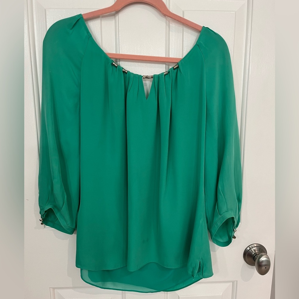 Green silk blouse size M